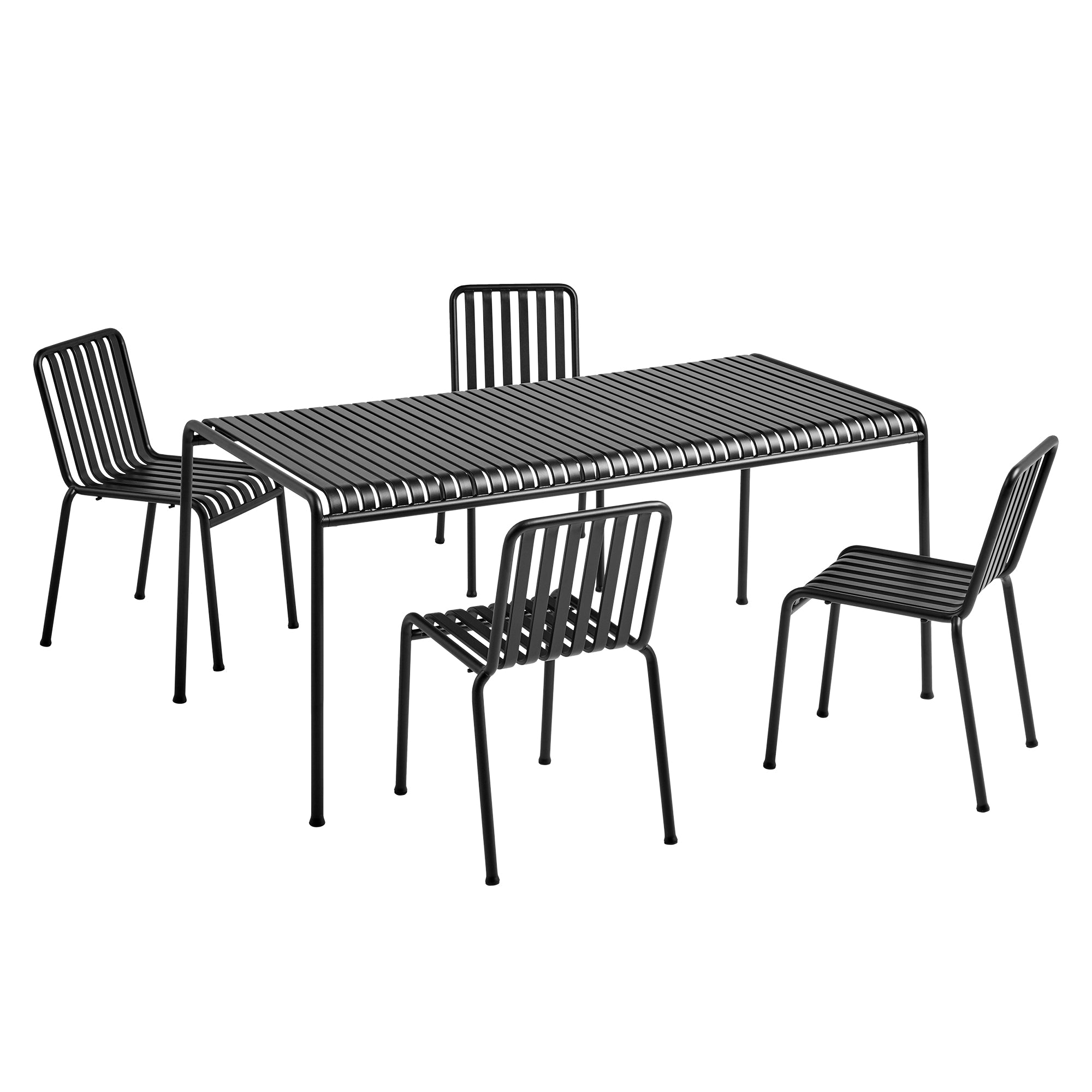 HAY - Palissade Tisch 170 x 90 cm + 4x Chair | anthrazit