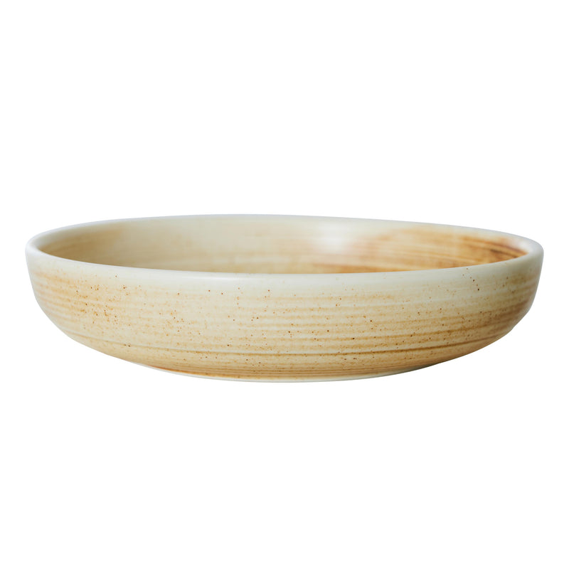 HKliving - Chef Ceramics Tiefer Teller (4er-Set) | Ø 19,3 cm / rustic cream/braun
