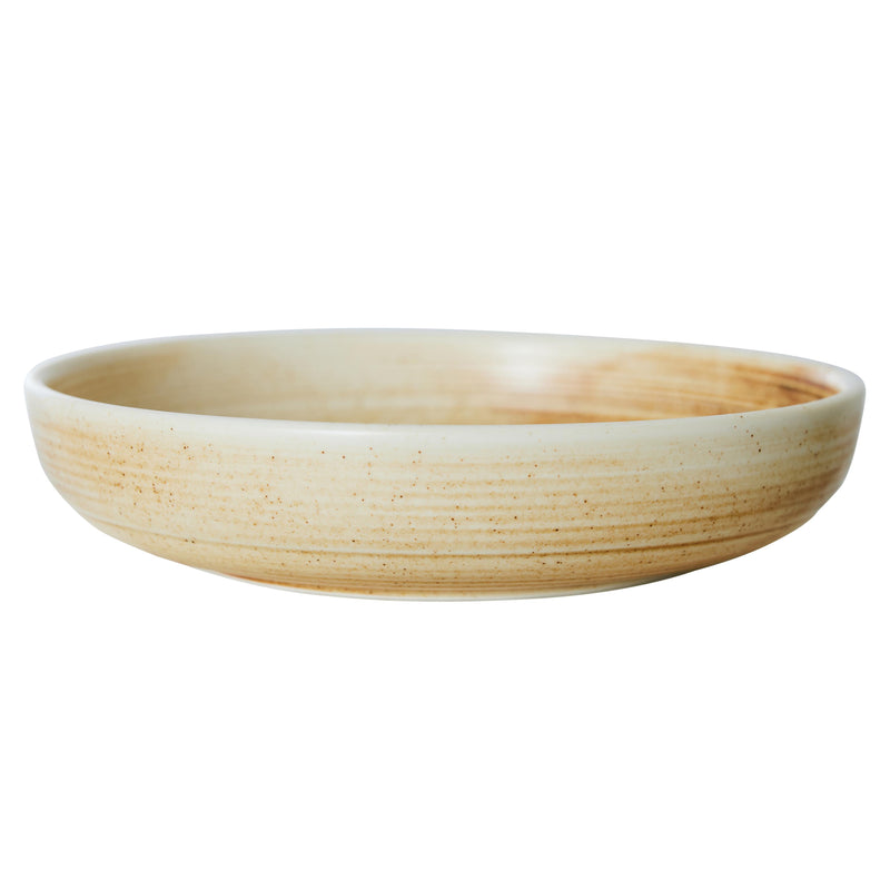 HKliving - Chef Ceramics Tiefer Teller (4er-Set) | Ø 21,5 cm / rustic cream/braun