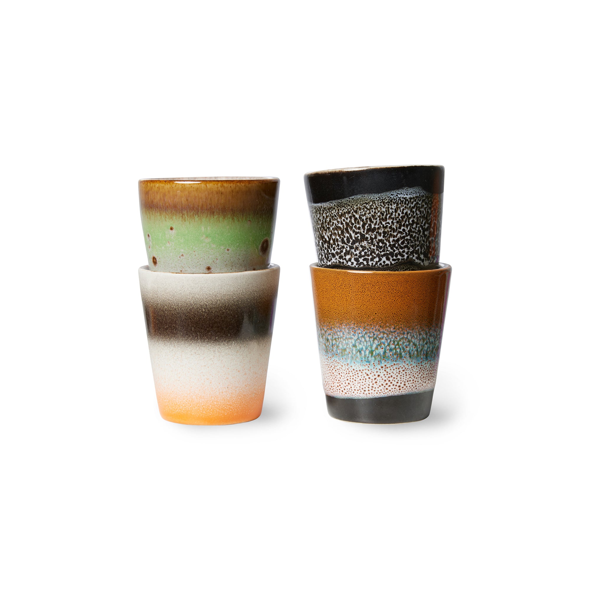 HKliving - 70's Espresso Tassen &amp; Becher | 4er-Set / Ristretto / good vibes