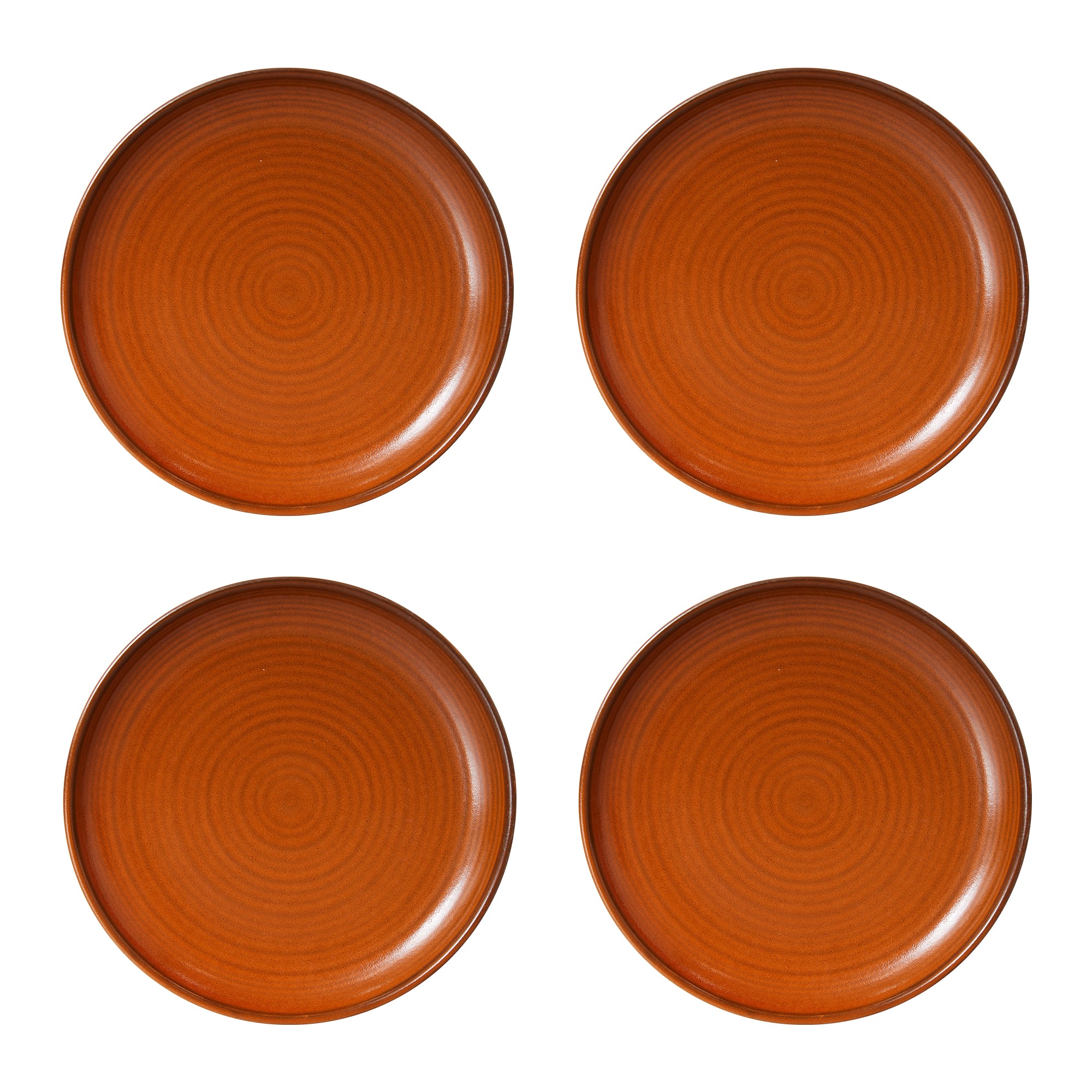 HKliving - Chef Ceramics Teller (4er-Set) | Ø 20 cm / burned orange