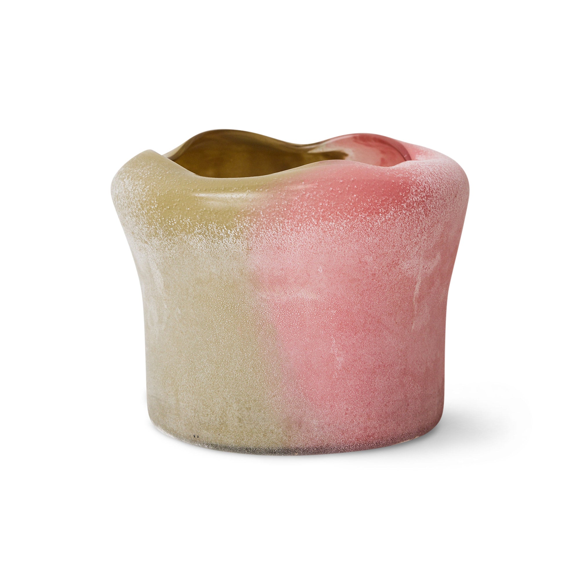 HKliving - Folded Glasvase | rosa/grün