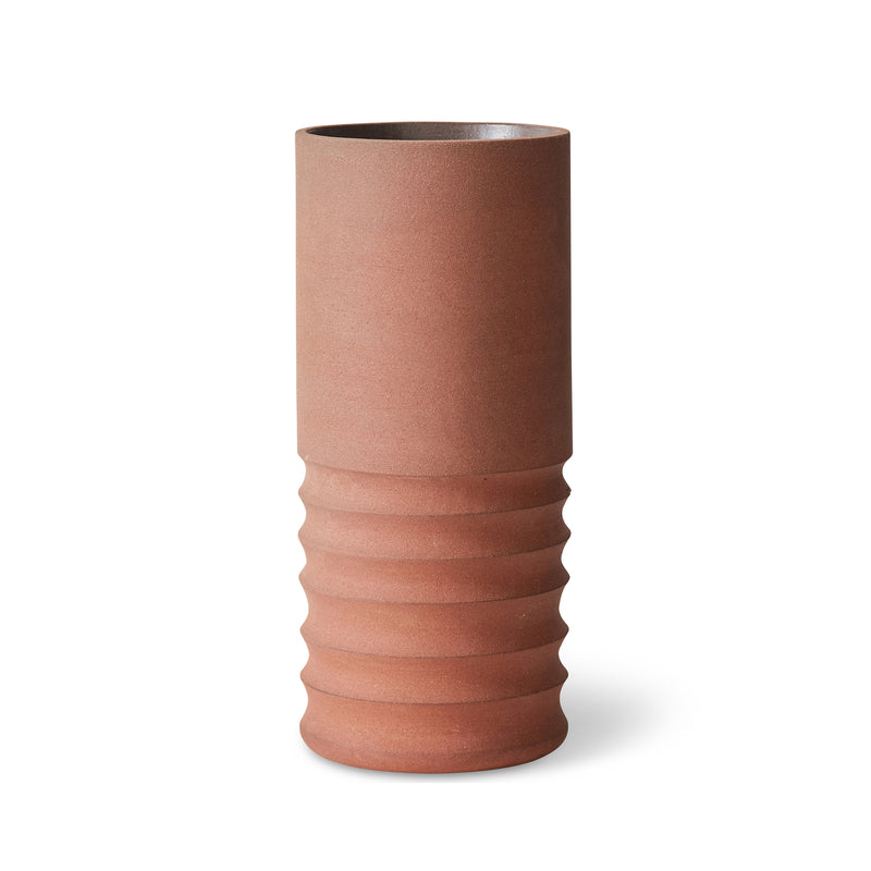 HKliving - Handcarved Terrakotta Vase | Tube