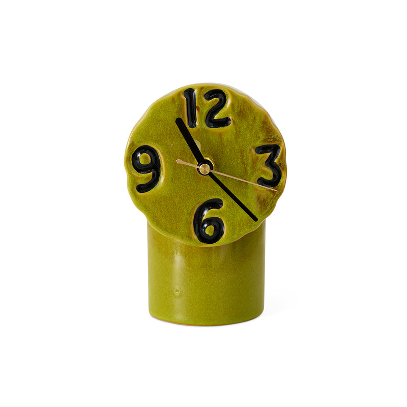 HKliving - Retro Keramik Tischuhr | olive