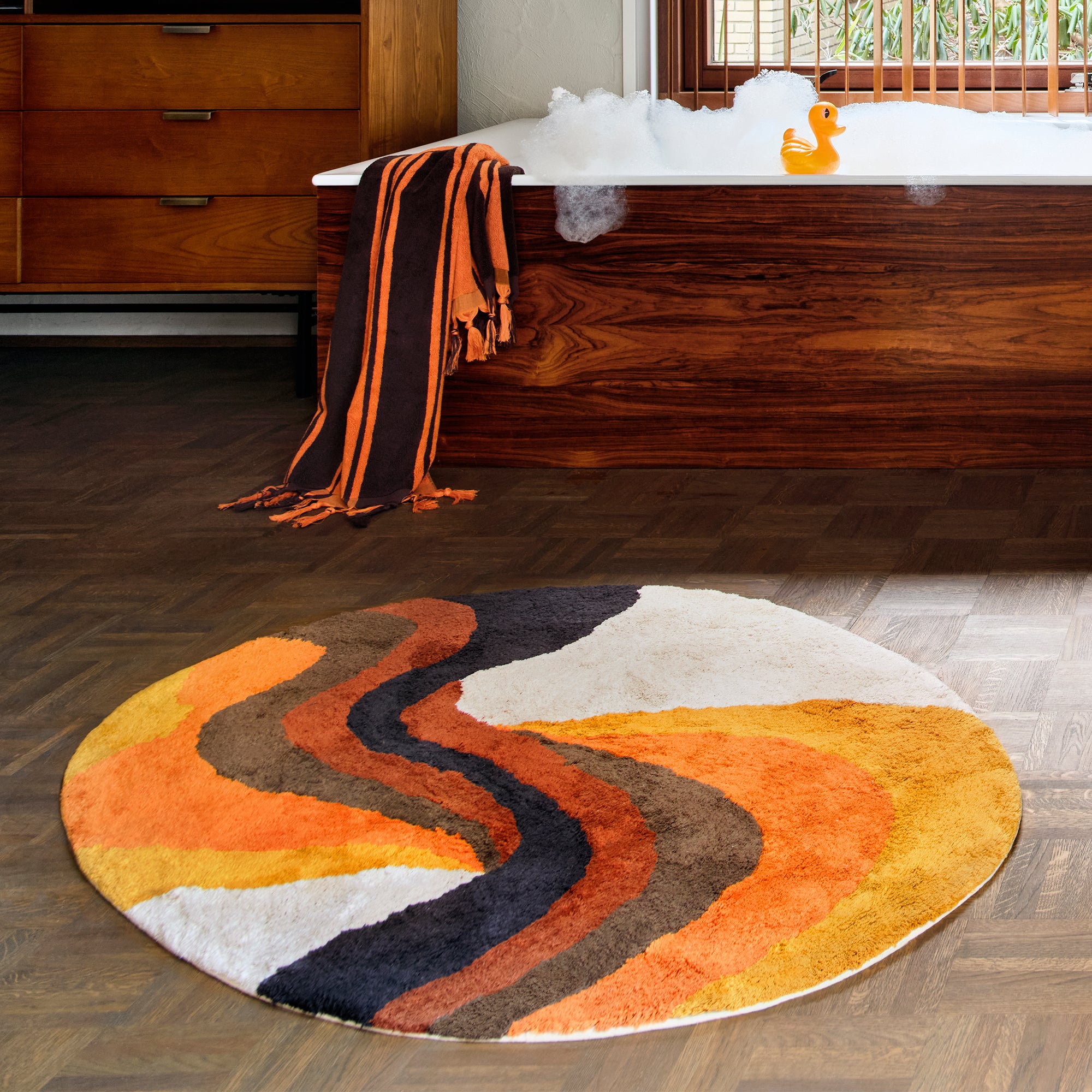 HKliving - Retro swirl Badematte