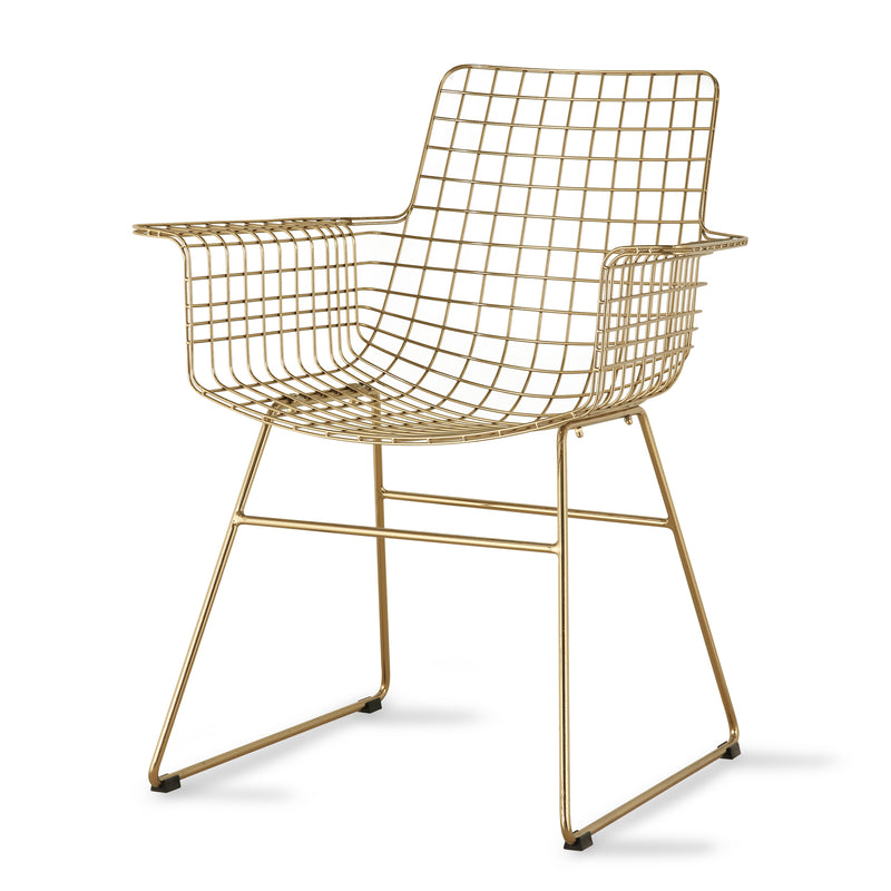 HKliving - Wire Arm Chair | messing