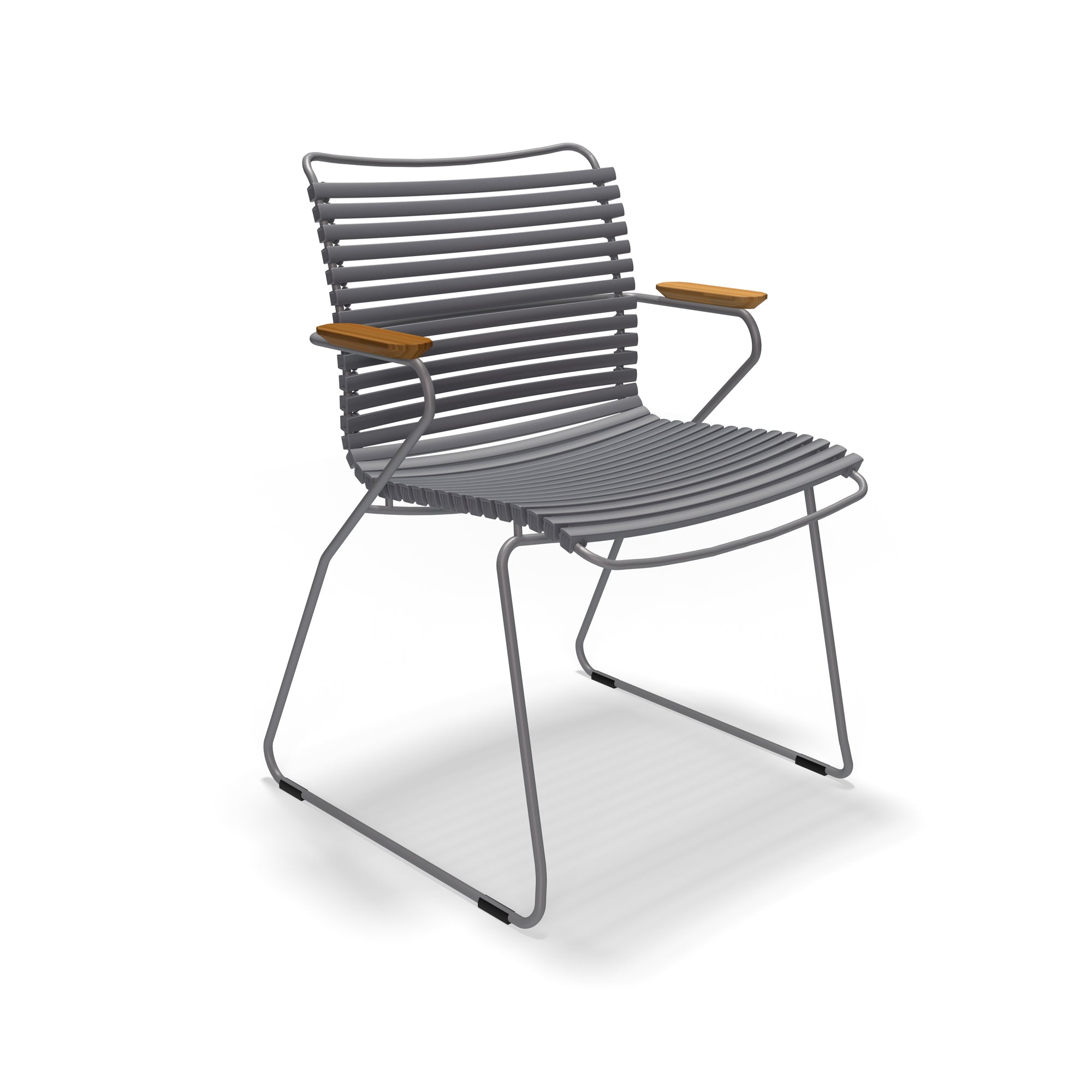 HOUE - CLICK Outdoor Dining Armlehnstuhl mit niedriger Lehne | dunkelgrau