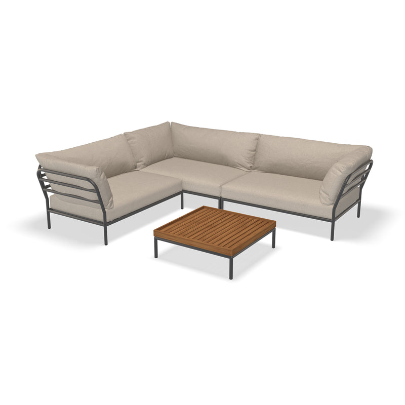 HOUE - Level 2 Loungeset | ash / Loungeset 7 (inkl. Beistelltisch) / dark grey