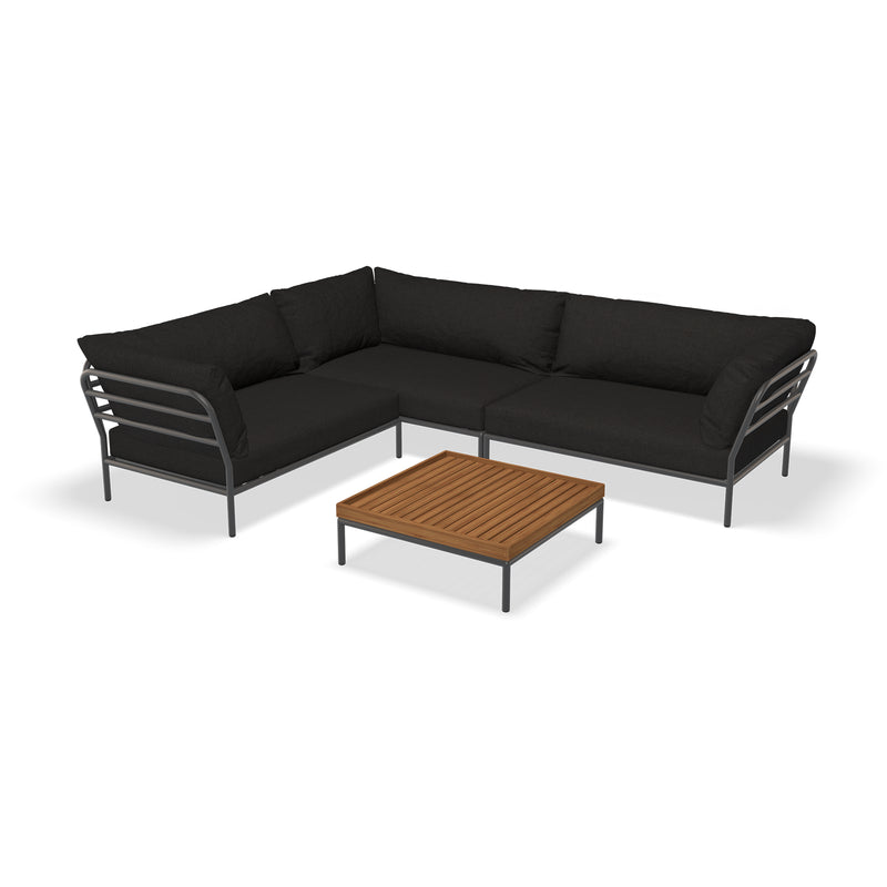 HOUE - Level 2 Loungeset | charcoal / Loungeset 7 (inkl. Beistelltisch) / dark grey