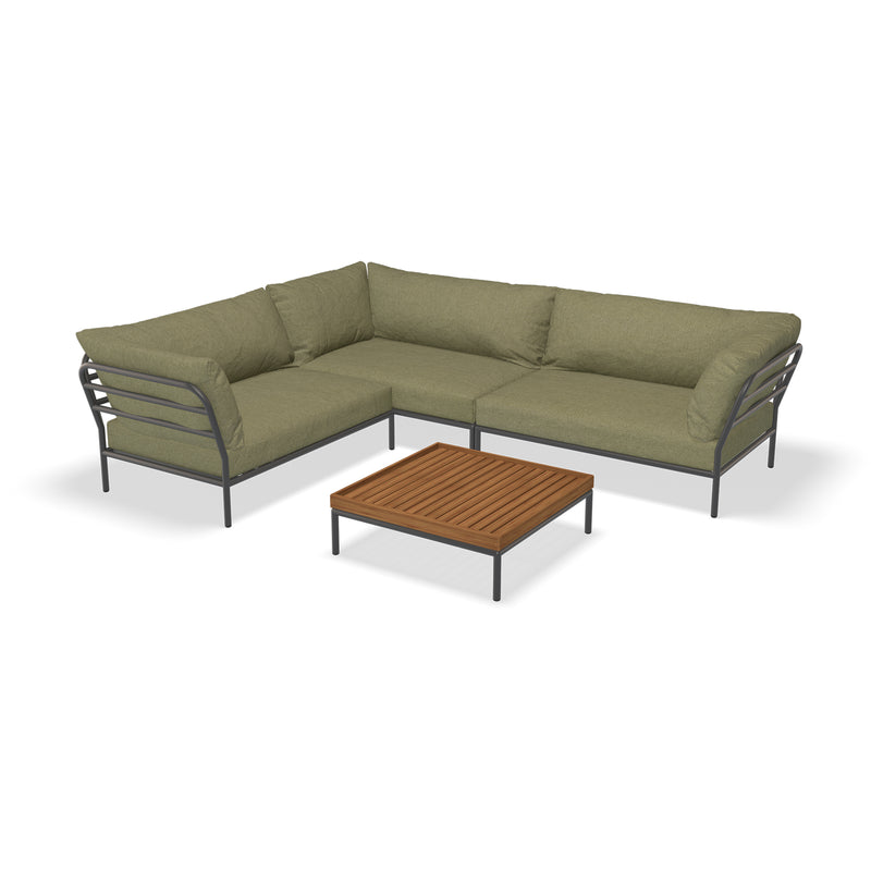 HOUE - Level 2 Loungeset | leaf / Loungeset 7 (inkl. Beistelltisch) / dark grey