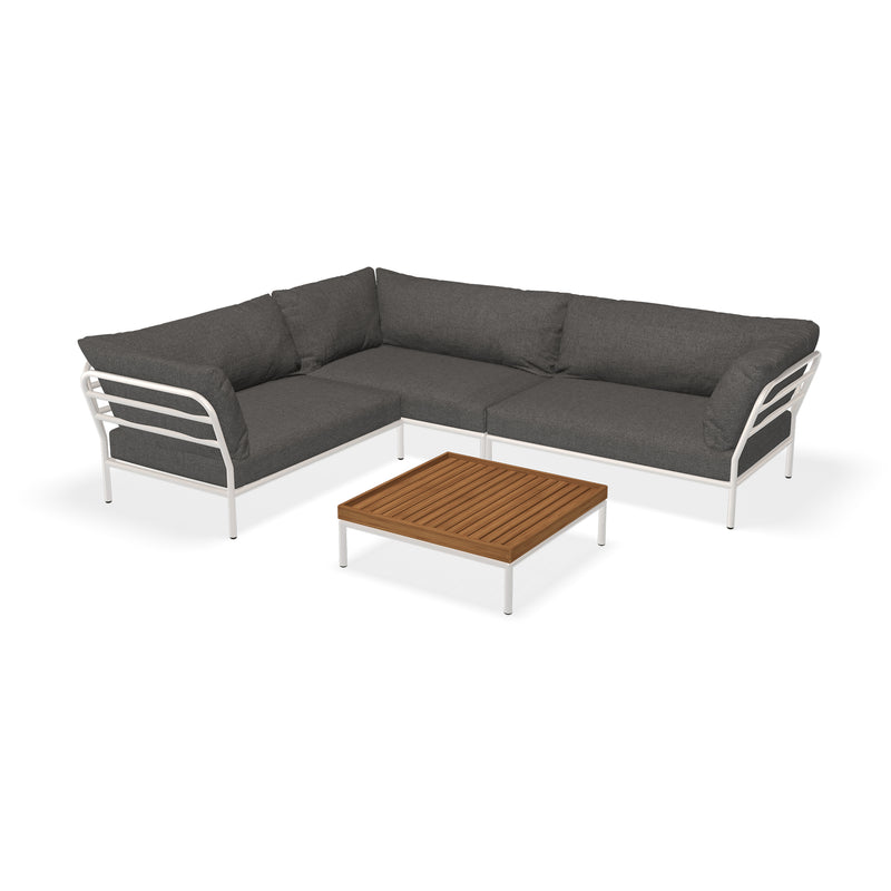HOUE - Level 2 Loungeset | dark grey basic / Loungeset 7 (inkl. Beistelltisch) / muted white