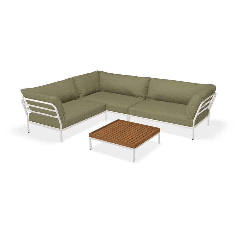 HOUE - Level 2 Loungeset | leaf / Loungeset 7 (inkl. Beistelltisch) / muted white