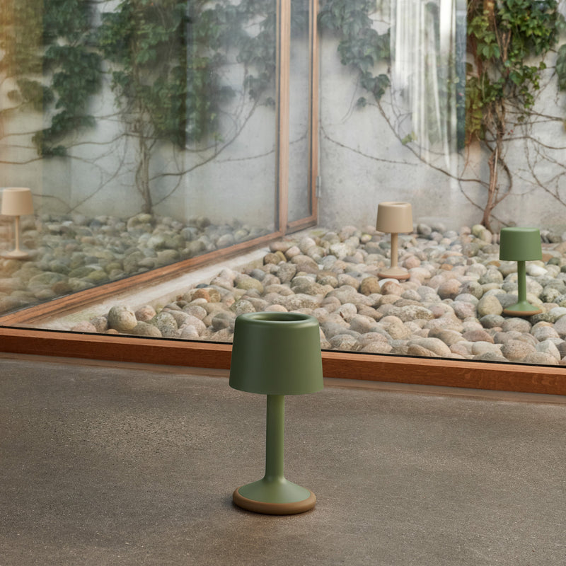 HOUE - Luu LED Solar-Akkuleuchte, beige | olive green