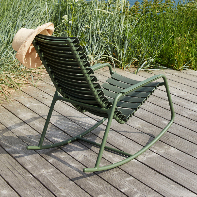 HOUE - ReCLIPS Outdoor Schaukelstuhl | olivgrün