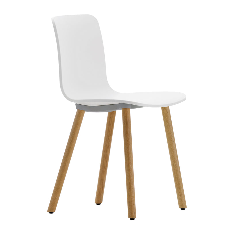 Vitra - Hal RE Wood Stuhl | Kunststoffgleiter / baumwollweiß
