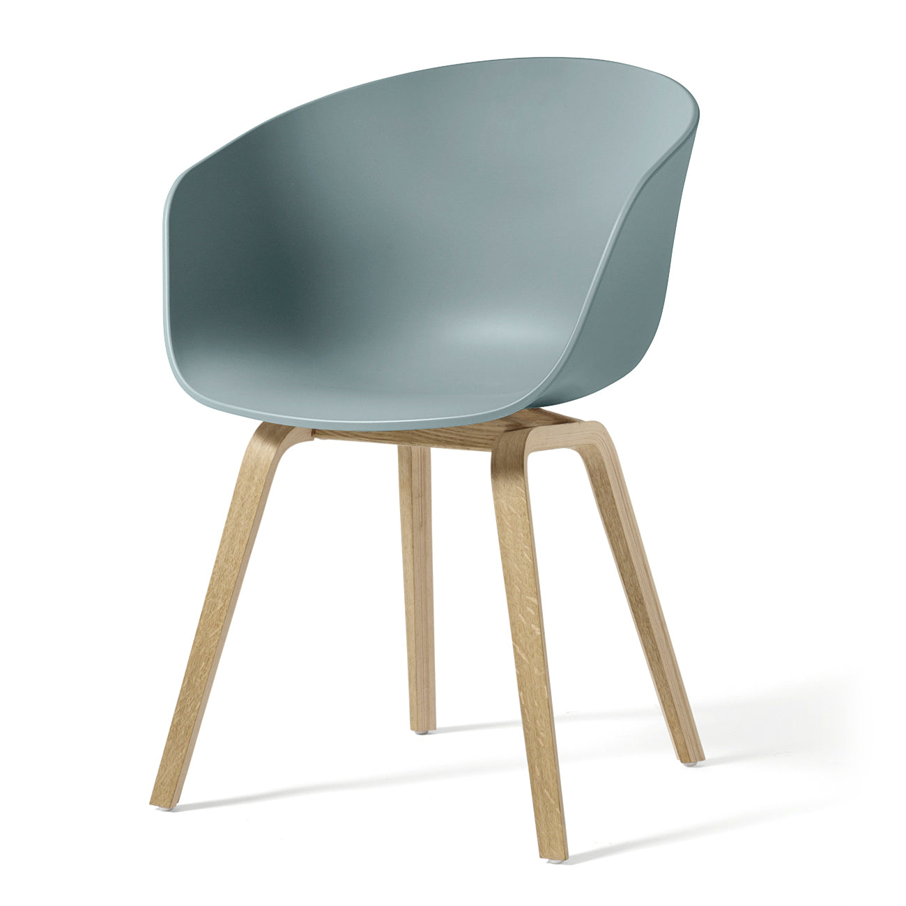 HAY - About A Chair AAC 22 | Kunststoffgleiter / Eiche geseift / dusty blue 2.0
