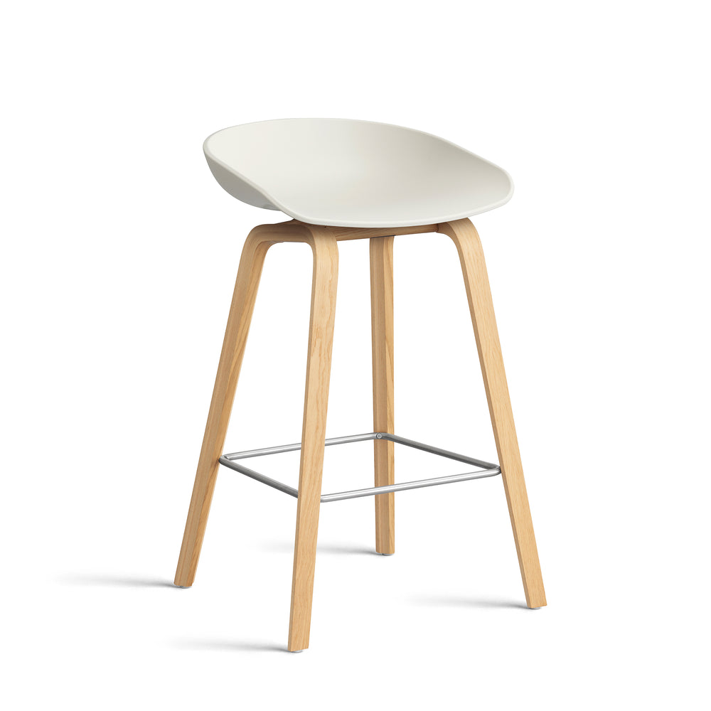 HAY - About A Stool AAS 32 | H 65 cm / melange cream 2.0 / Eiche lackiert / Edelstahl