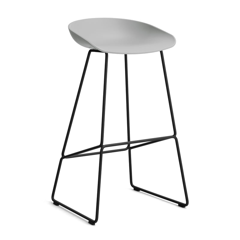 HAY - About A Stool AAS 38 | H 85 cm / concrete grey 2.0 / pulverbeschichtet schwarz