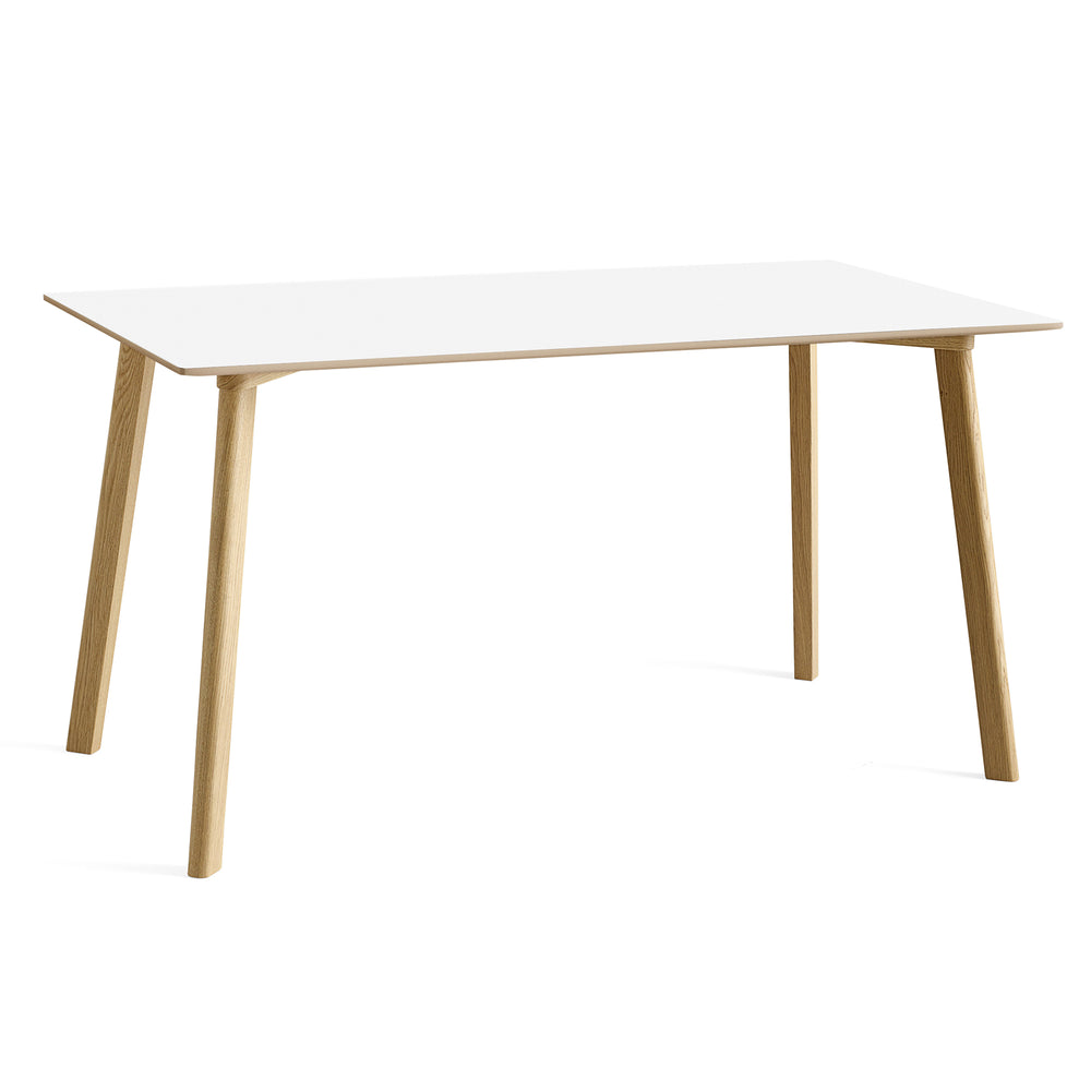 HAY - Copenhague CPH Deux 210 Esstisch | 140 x 75 cm / Eiche matt lackiert/Laminat pearl white