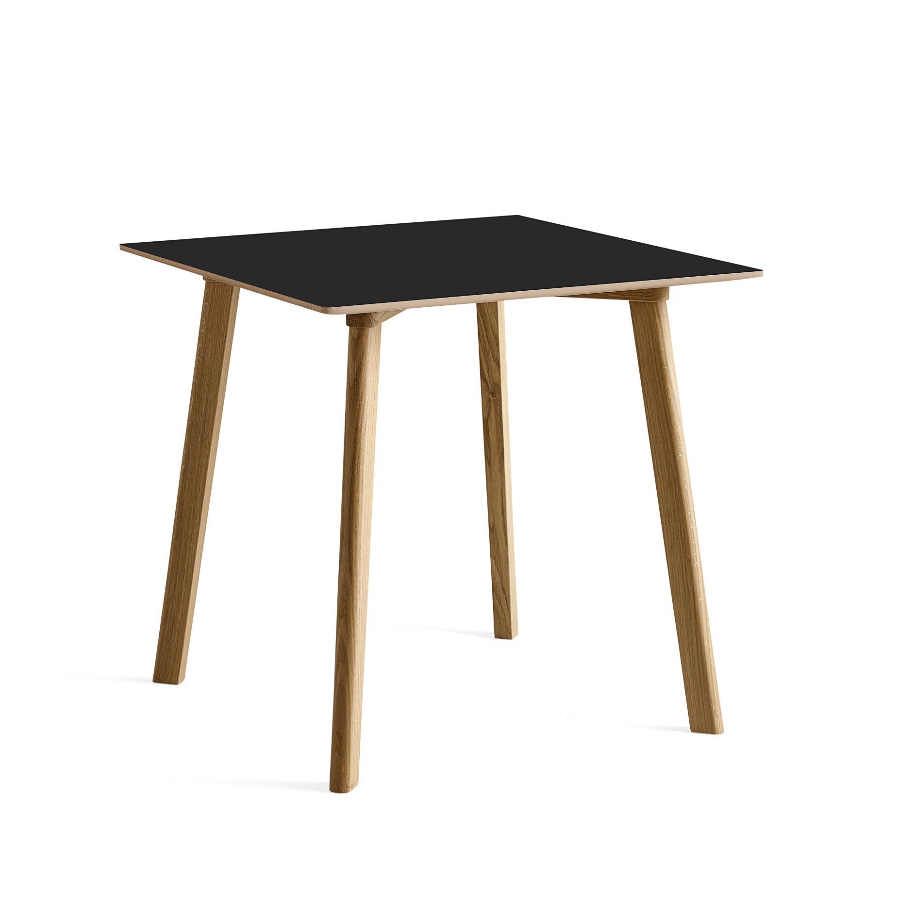 HAY - Copenhague CPH Deux 210 Esstisch | 75 x 75 cm / Eiche matt lackiert/Laminat ink black
