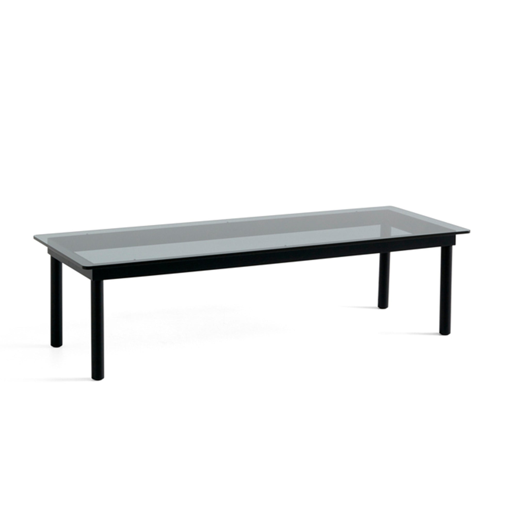 HAY - Kofi Couchtisch mit Glasplatte | 140 x 50 cm / schwarz / klar