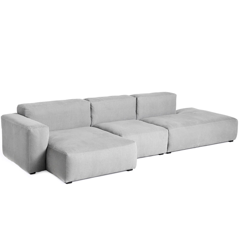 HAY - Mags Soft Sofa 3-Sitzer | Linara hellgrau (443) / Armlehne links / Kombination 4