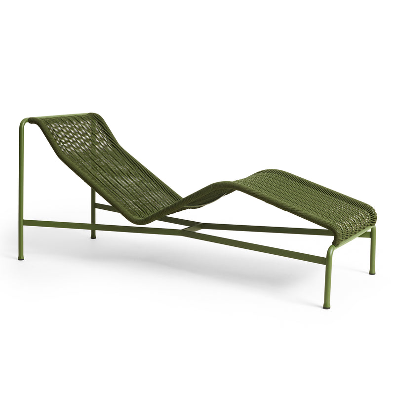 HAY - Palissade Cord Chaise Longue Liegestuhl | olivgrün