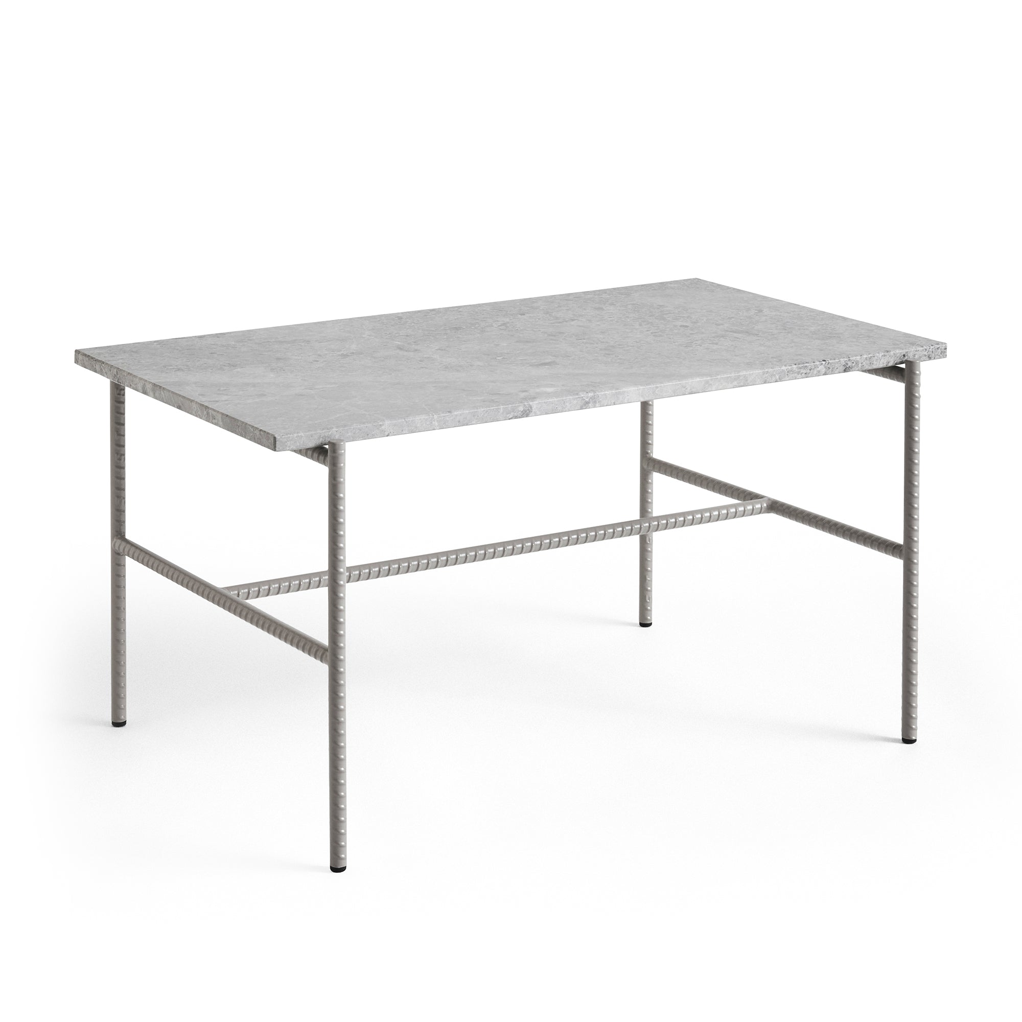 HAY - Rebar Beistelltisch rechteckig | Marmor grau/fossilgrau
