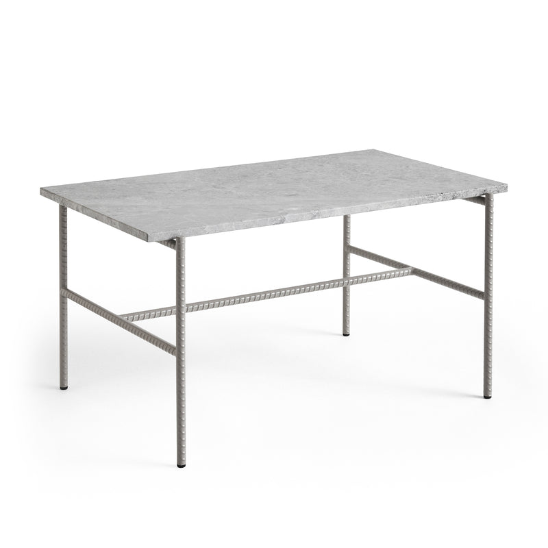 HAY - Rebar Beistelltisch rechteckig | Marmor grau/fossilgrau