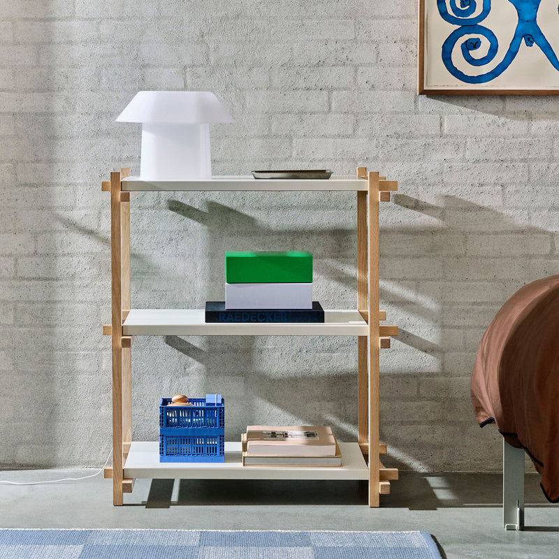 HAY - Woody Regal | Column low / almond white / Eiche geseift