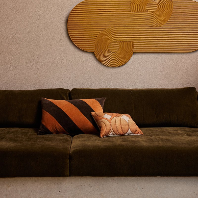 HKliving - Striped Samt-Kissen