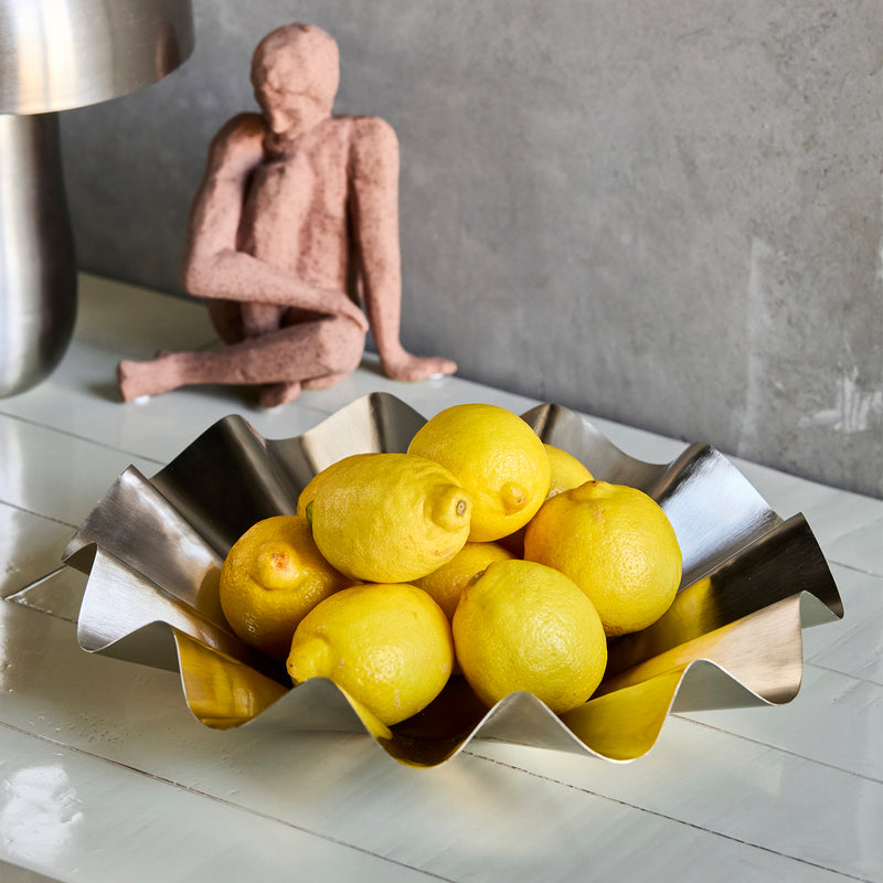 House Doctor - Flood Schale | gebürstetes silber-finish