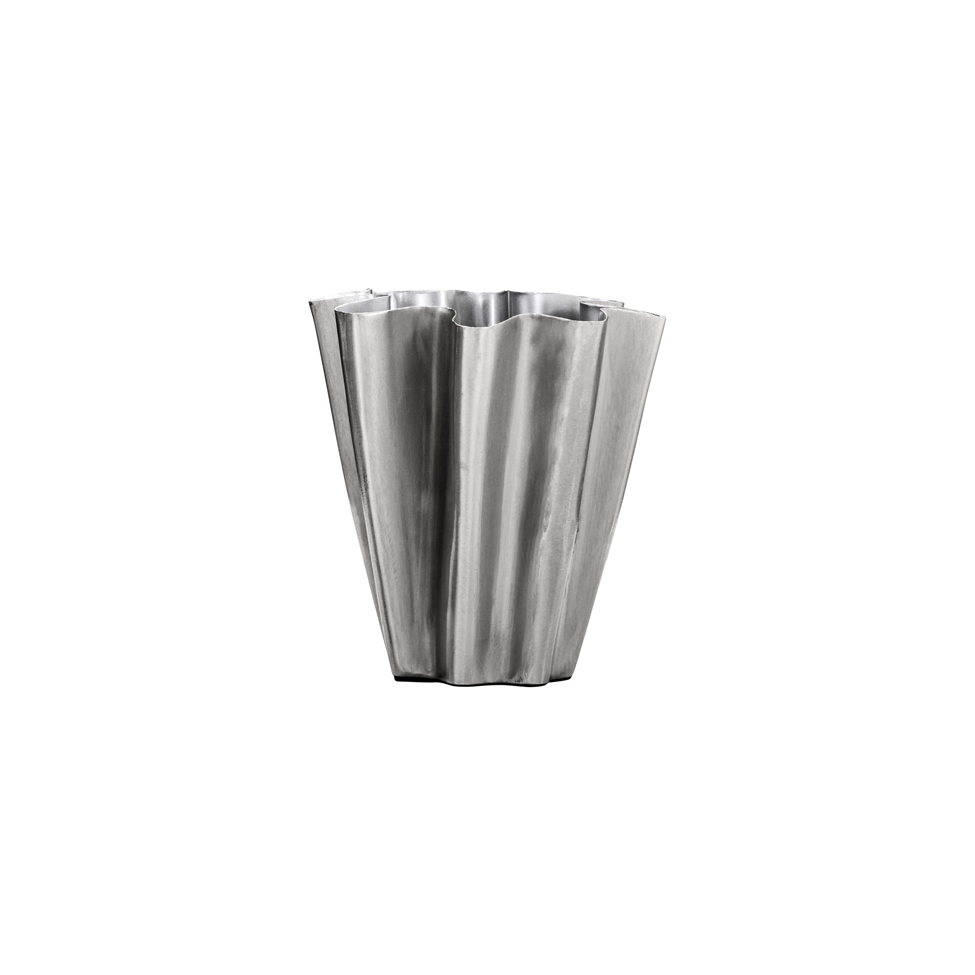 House Doctor - Flood Vase | Ø 12,5 x H 13 cm / gebürstetes silber-finish