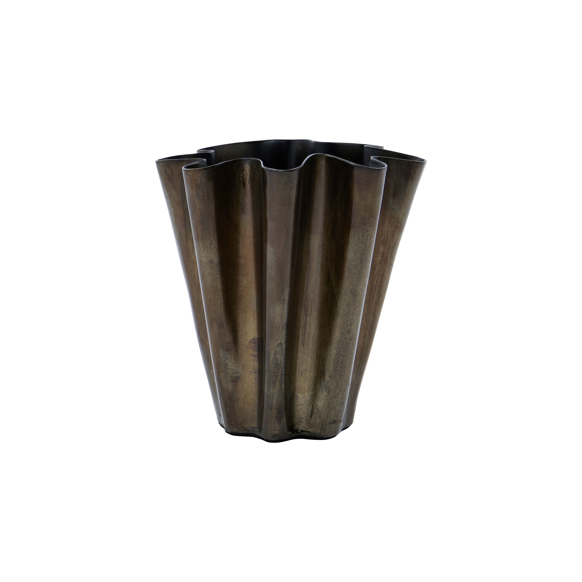 House Doctor - Flood Vase | Ø 12,5 x H 13 cm / antikbraun