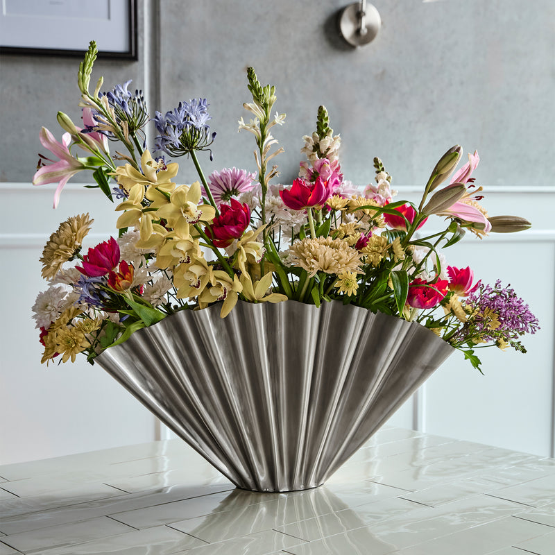 House Doctor - Flood Vase | 53,4 x H 30 cm / gebürstetes silber-finish