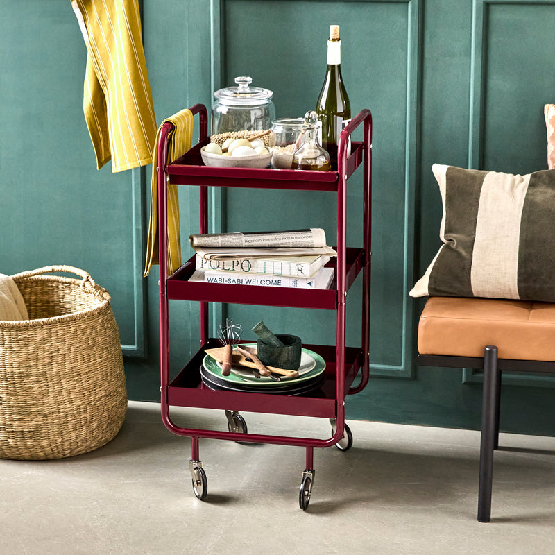 House Doctor - Servierwagen Roll | B 42 cm / bordeaux