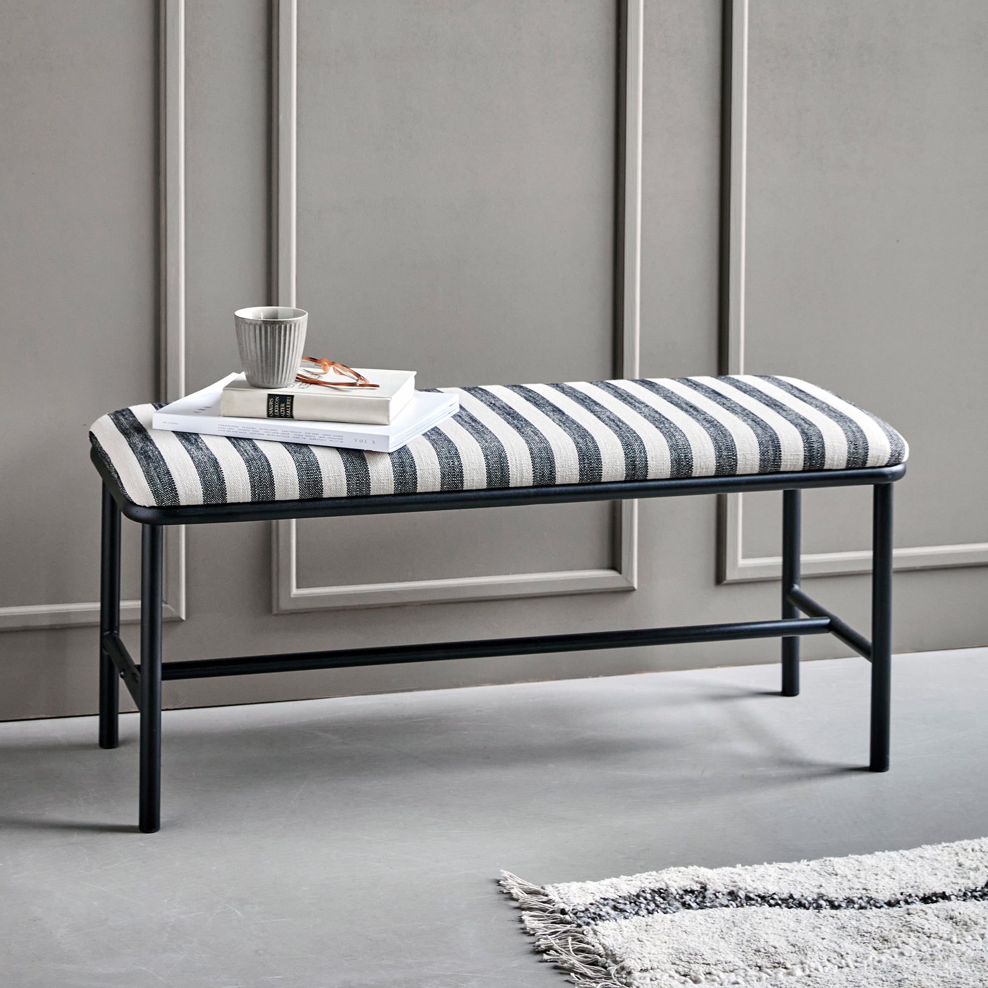 House Doctor - Toda Bank | schwarz/offwhite