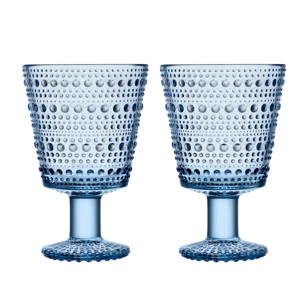 Iittala - Kastehelmi Trinkglas mit Fuß | aqua