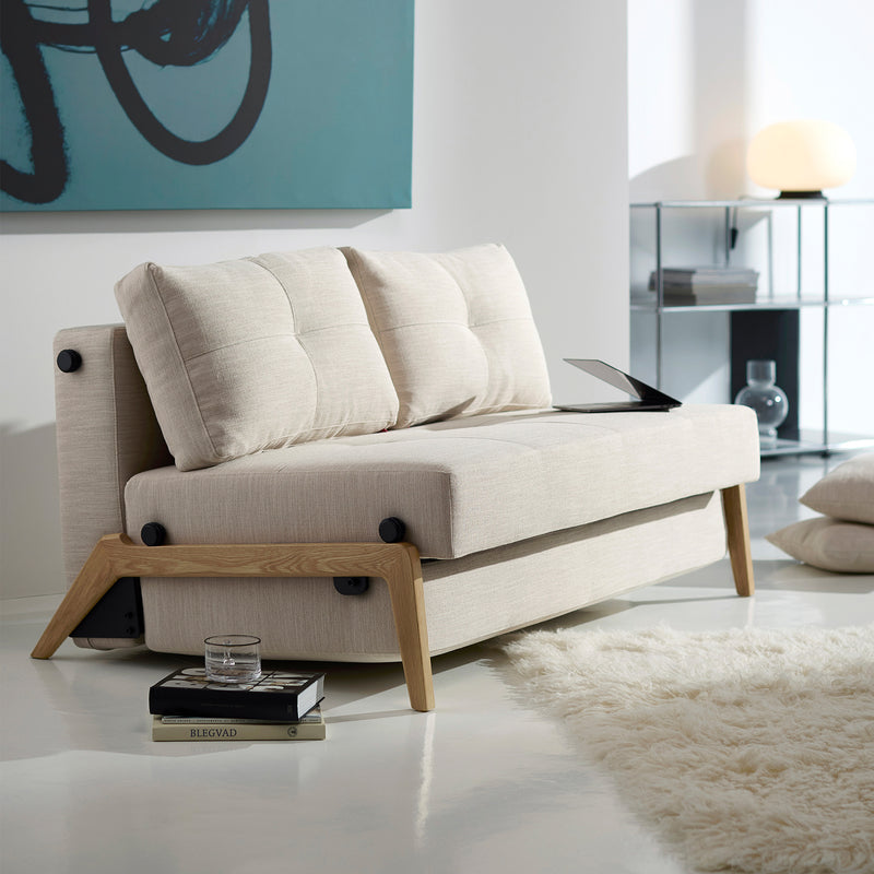 Innovation Living - Cubed 140 Schlafsofa | Innovation Living Blida sand grey (612) / Eiche