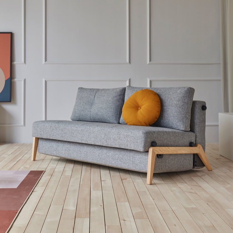 Innovation Living - Cubed 160 Schlafsofa | Innovation Living (565 Twist) blue  / Eiche