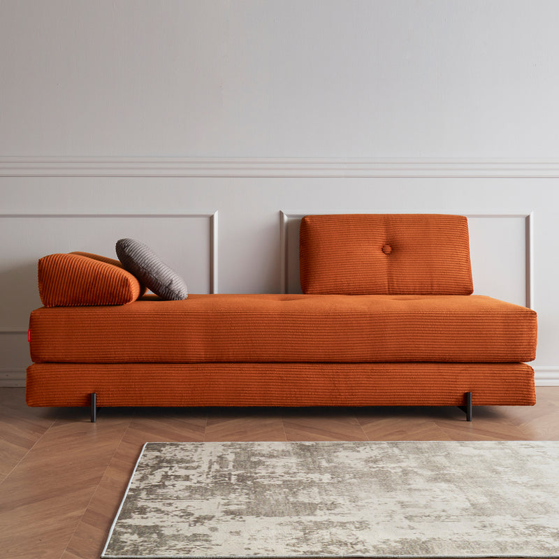Innovation Living - Sigmund Indu Schlafsofa | Innovation Living Corduroy burnt orange (595)