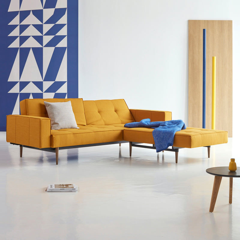 Innovation Living - Splitback Styletto Schlafsofa | Innovation Living Elegance burned curry (507) / mit Armlehnen