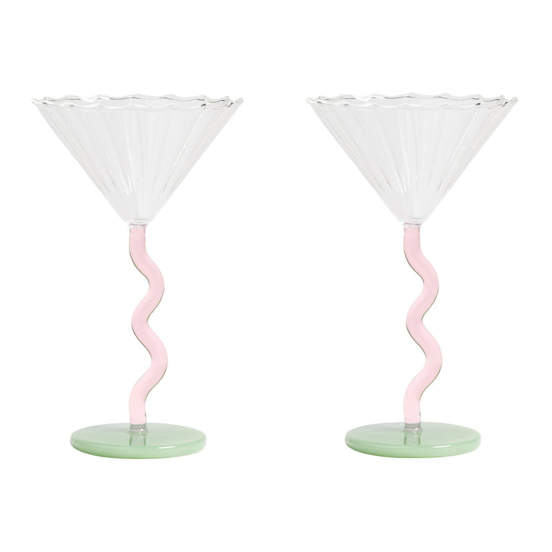 &amp;klevering - Coupe Curve Cocktailglas | pink