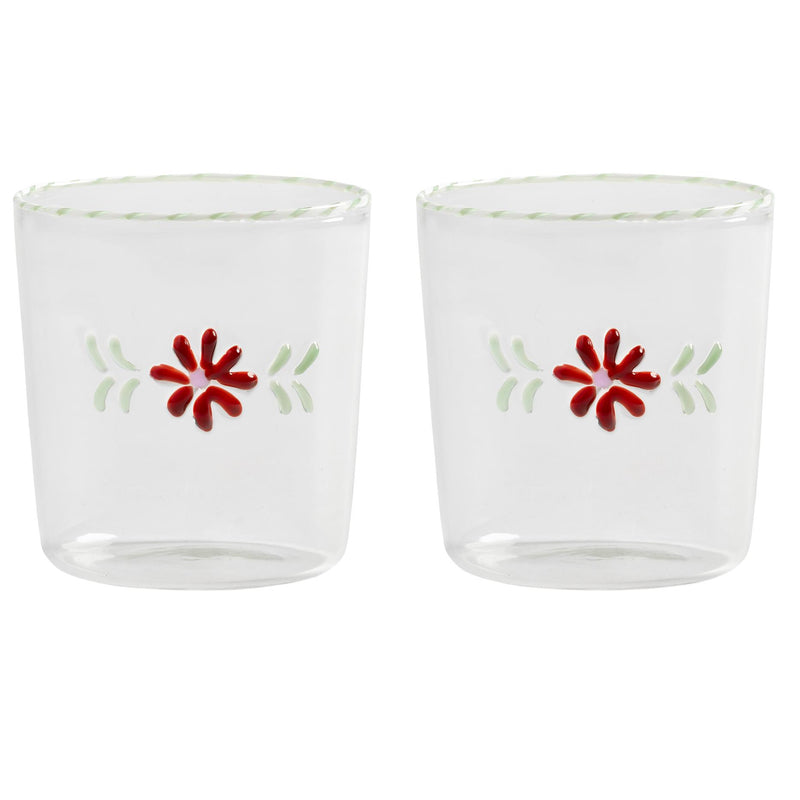 &amp;klevering - Flora Trinkglas | rot