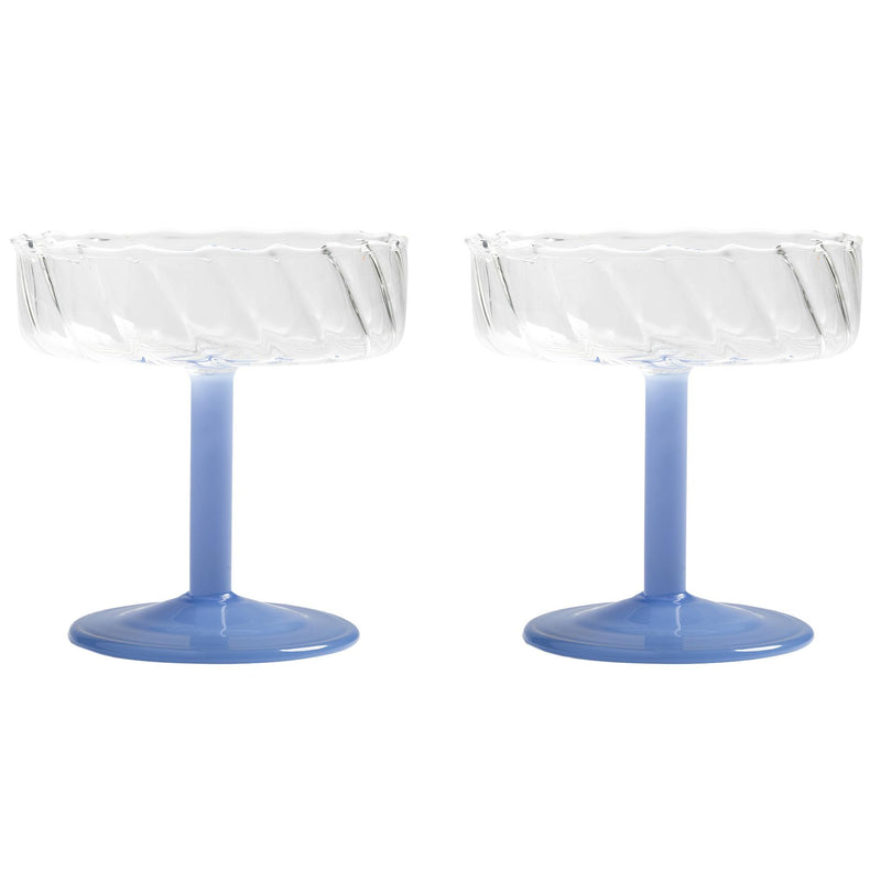 &amp;klevering - Coupe Twirl Champagnerglas | blau