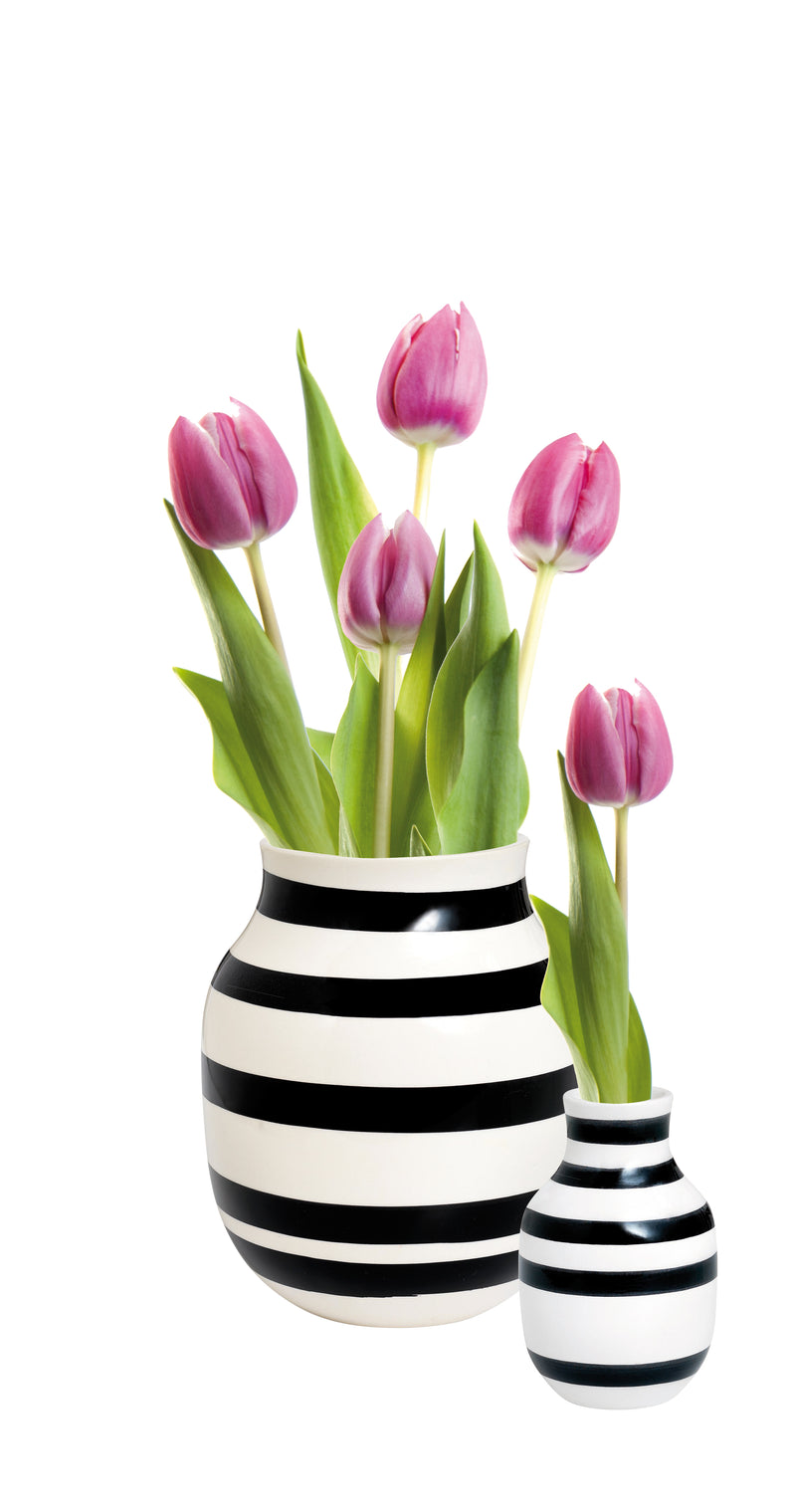 Kähler Design - Omaggio Vase | H 20 cm / schwarz, H 12,5 cm / schwarz