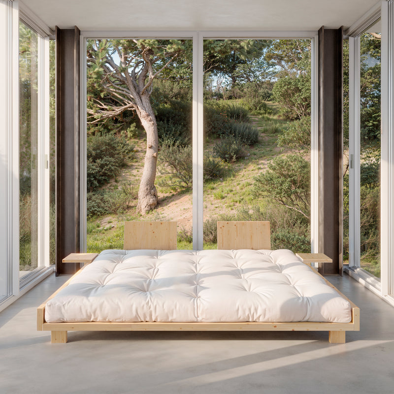 Karup Design - Social Bett | inkl. Rückenlehne und 2 Nachttischen / 160 x 200 cm / 101ClearLacquered