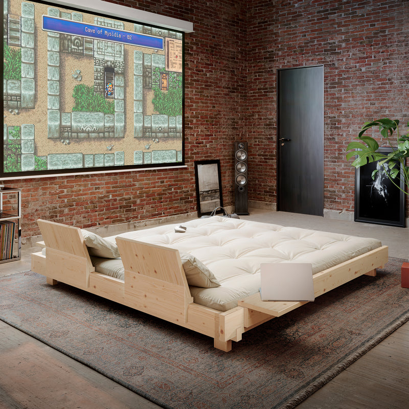 Karup Design - Social Bett | inkl. Rückenlehne und 2 Nachttischen / 140 x 200 cm / 101ClearLacquered