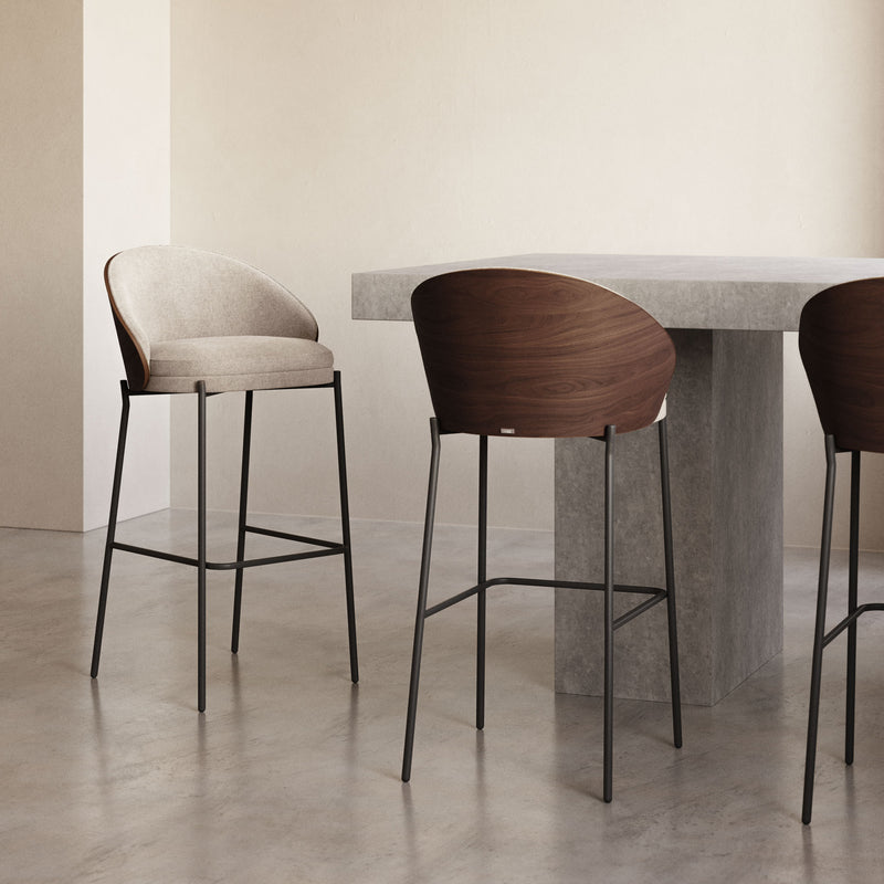 Kave Home - Eamy Barhocker | Hellbraun / Walnuss