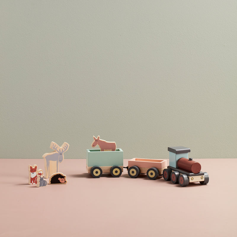 Kids Concept - Edvin Zug mit Waldtieren